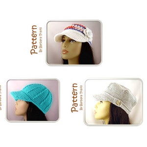 Collection de motifs au crochet, casquette de baseball avec fleur, casquette gavroche à moulinet, casquette de baseball épaisse côtelée ÉCONOMISEZ 3,98 avec cette collection