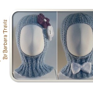 Strickanleitung Kleinkind und Kind Haube mit Schleife oder Blume 2 Größen Junge oder Mädchen Kapuzenpullover