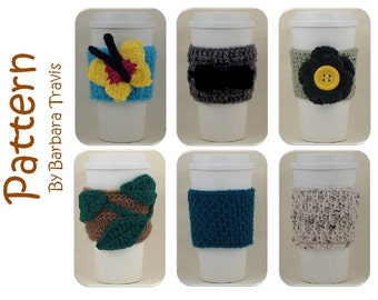 Crochet Pattern Starbucks Size Coffee Sleeves ebook Fiber Art