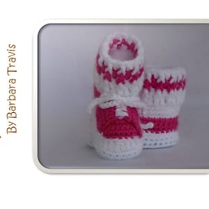 Crochet Pattern Tennis Shoe Baby Bootie PDF 3 sizes, Newborn, 0-3 month, 3-6 months
