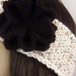 Knitting Pattern Ear Warmer 2 Designs one with Flower E1001 image 6