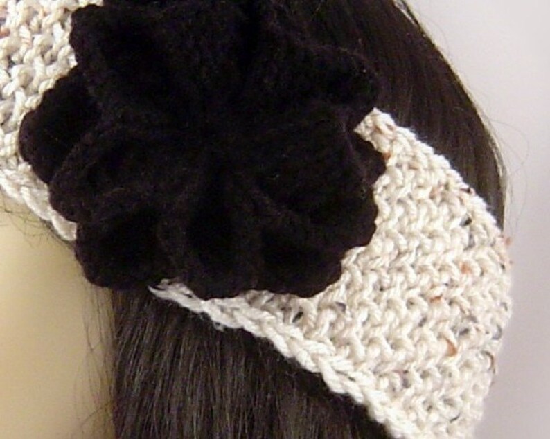 Knitting Pattern Ear Warmer 2 Designs one with Flower E1001 image 6