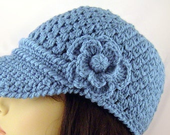 Crochet Pattern Baseball Cap With Flower - Etsy Crochet Pattern Baseball Cap With Flower - Etsy