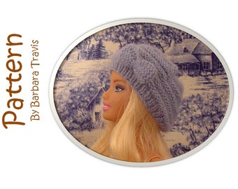 Knitting Pattern Beehive Slouchy Beret for Barbie Miniature