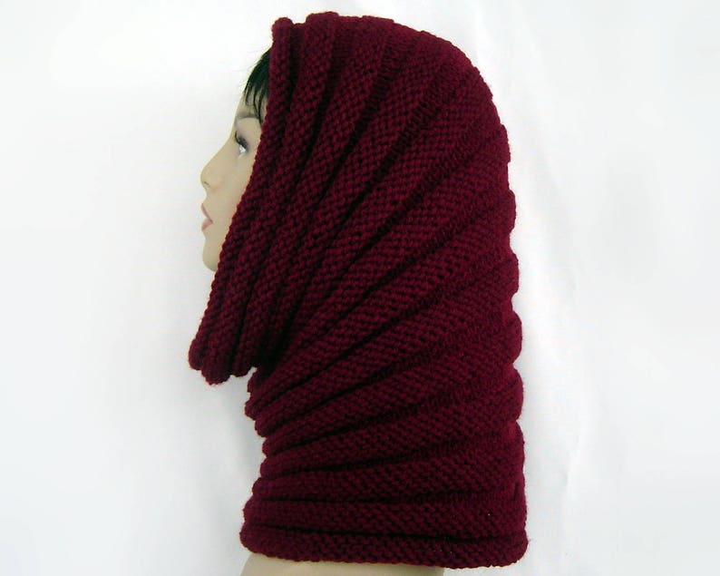 Knitting Pattern Snood Hood Beehive Design H1001 Eternity image 6