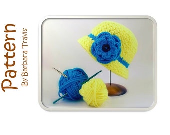 Häkelanleitung klassischer Kinderhut mit Blüte oder Schleife S/M & L/XL 1920er Jahre Roaring Twenties Flapper