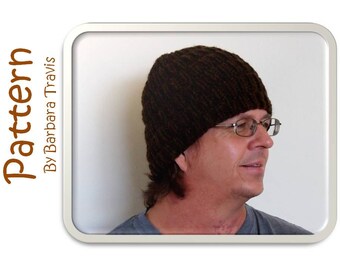 Knitting Pattern Tucked Rib Beanie Men’s and Women’s Sizes