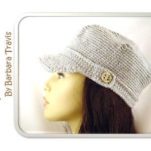 Crochet Pattern Pinwheel Newsboy Cap H1009 Engineer Hat image 1