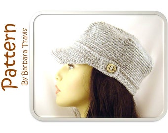 Crochet Pattern Pinwheel Newsboy Cap H1009 Engineer Hat