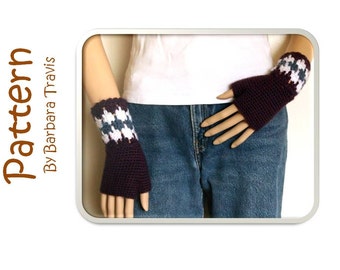 Crochet Pattern Fingerless Gloves in 2 Sizes S/M and L/XL