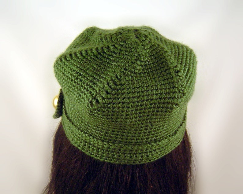 Crochet Pattern Pinwheel Newsboy Cap H1009 Engineer Hat image 2