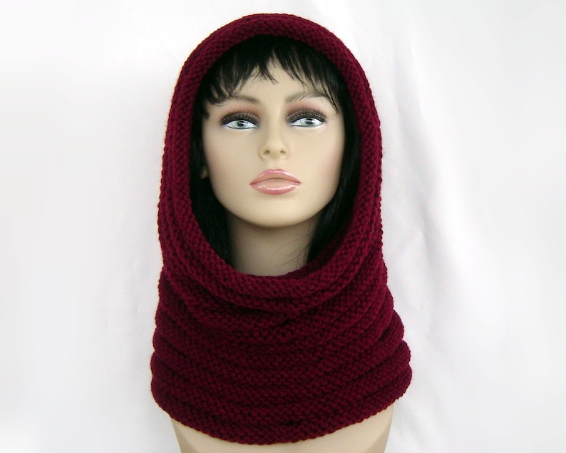 Knitting Pattern Snood Hood Beehive Design H1001 Eternity image 2