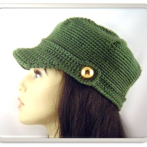 Crochet Pattern Pinwheel Newsboy Cap H1009 Engineer Hat image 9