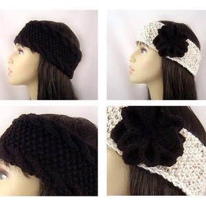 Knitting Pattern Ear Warmer 2 Designs one with Flower E1001 image 4