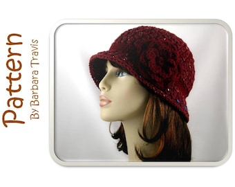 Crochet Pattern Classic Cloche with Flower H1006 Flapper 1920s Roaring Twenties