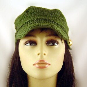 Crochet Pattern Pinwheel Newsboy Cap H1009 Engineer Hat image 3