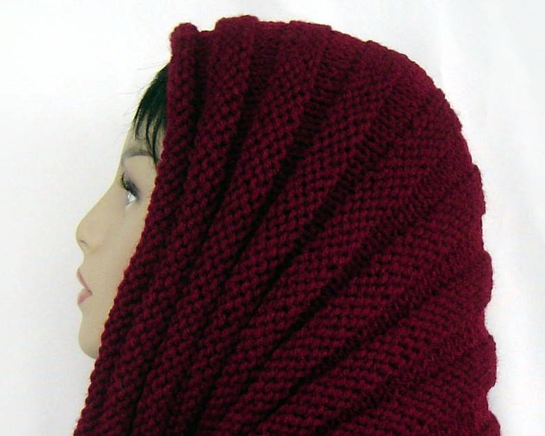 Knitting Pattern Snood Hood Beehive Design H1001 Eternity image 7