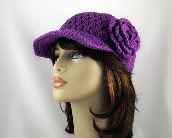 Crochet Pattern Baseball Cap With Flower - Etsy Crochet Pattern Baseball Cap With Flower - Etsy
