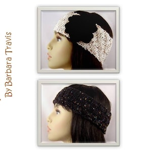 Knitting Pattern Ear Warmer 2 Designs one with Flower E1002 image 1