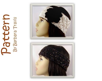 Knitting Pattern Ear Warmer 2 Designs one with Flower E1002