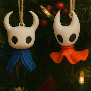 Hollow Knight Ornament Set - Knight and Hornet Christmas Tree Decorations - Video Game Holiday Ornaments