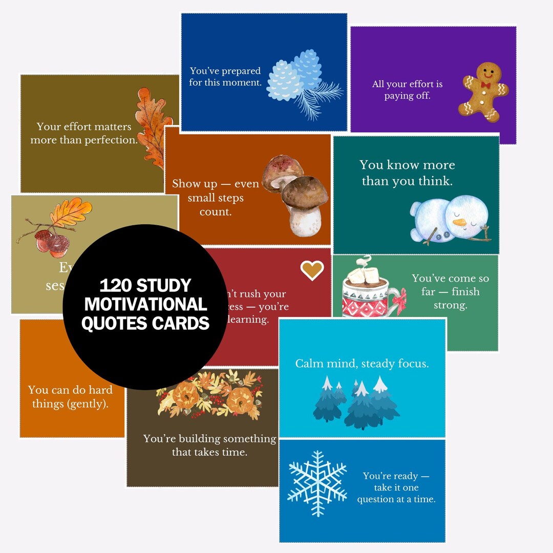 Cartes de motivation pour étudier l'automne et l'hiver : affirmations ...