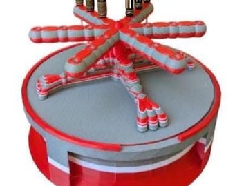 Turnstile Dart Holder with Storage Tray for table, shelf or desk display