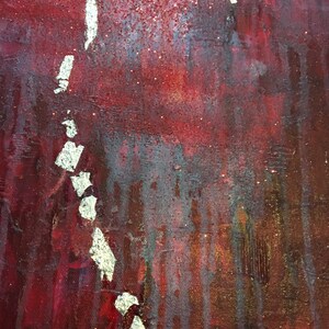 Joshua Abstract, Original, Painting, Red, Silver, Silver Leaf, Romantic ...