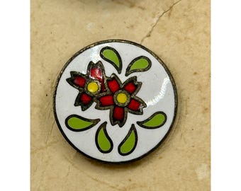 Nuevo juego vintage de 6 botones japoneses de esmalte floral cloisonné, fabricados en Japón.