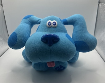 Vintage BLUES CLUES 8" plushDog Toy 1997 Tyco Pose A Blue Stuffed Animal Rare