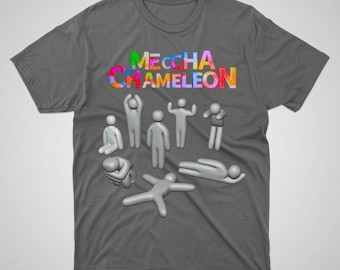 Maglietta Meccha Chameleon, maglietta da gaming Meccha Chameleon, maglietta del gioco di pittura Hide and Seek, merchandising virale del gioco Steam, maglietta grafica unisex