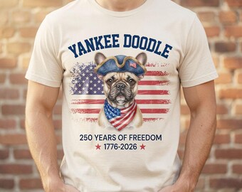 Yankee Doodle Goldendoodle Shirt, Patriotic Dog Mom Tee, America 250th Anniversary