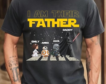 Maglietta personalizzata con il nome "Io sono il loro padre", maglietta parodia di Star Wars per la festa del papà, maglietta per papà e figli, regalo per papà