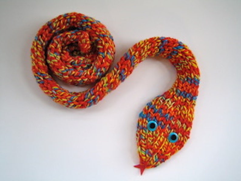 Slithery Snake Scarf Pattern, Funny Knitting Pattern, Instant Download