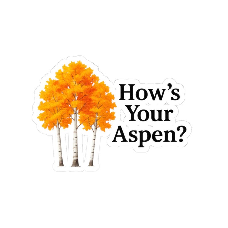 Funny Autumn Aspen Tree Sticker: Weatherproof Fall Decal - Etsy