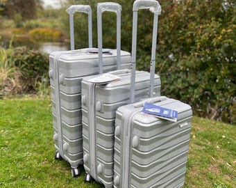 3-Piece Set Luggage Suitcase ABS Lightweight Luggage Set: Rose Gold, Silver, Blue, Black