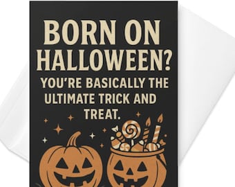 Halloween Birthday Card | Funny Spooky Birthday Greeting | October 31 Bday Gift