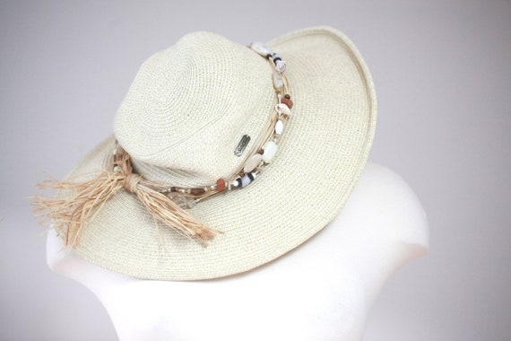 Beaded Straw Hat | Floppy Sun Hat