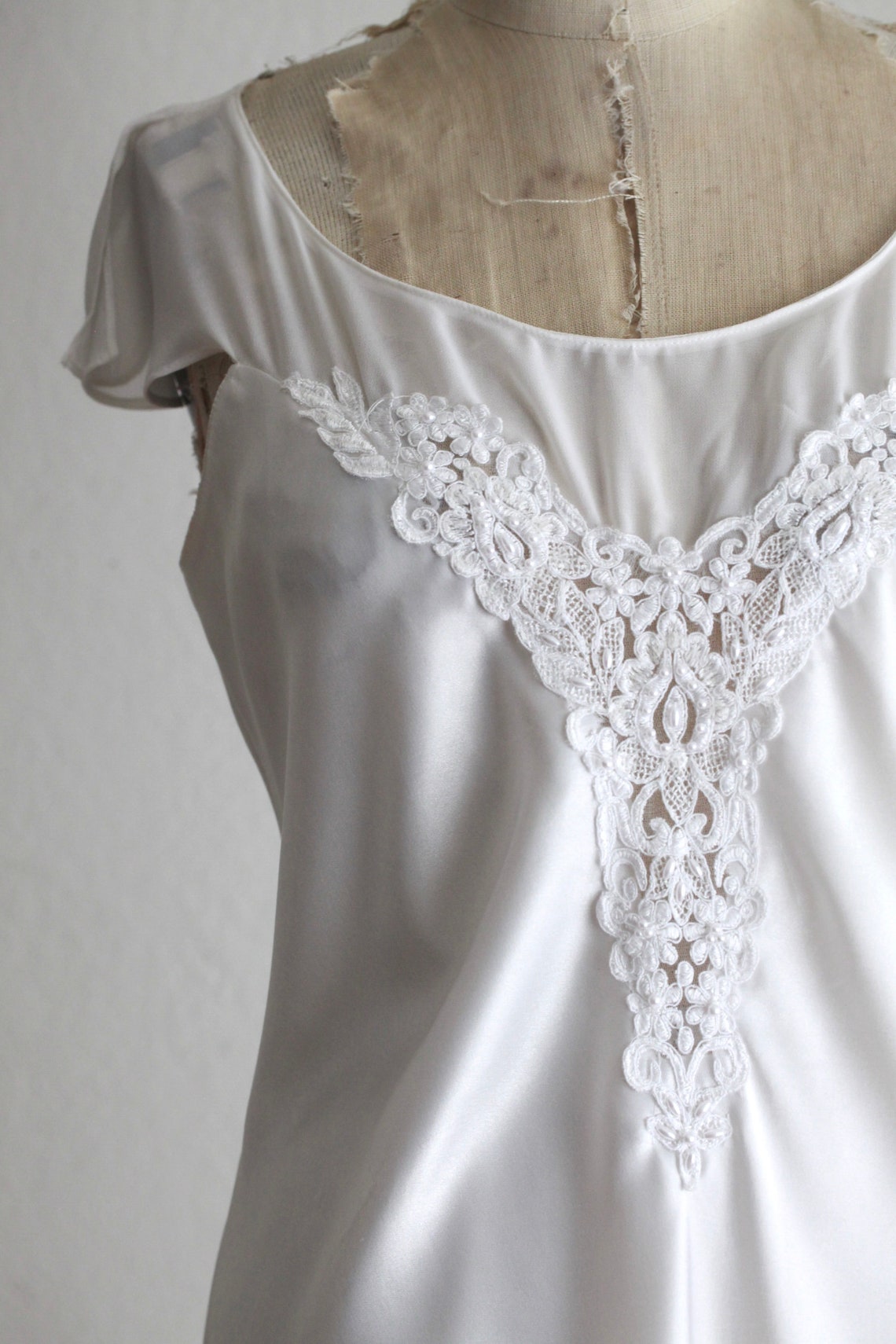 White bridal lace slip dress Etsy