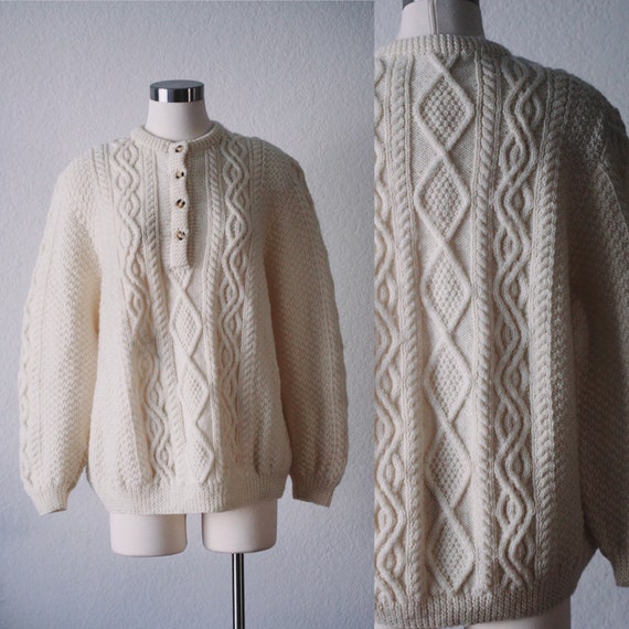 Cream knit fisherman sweater