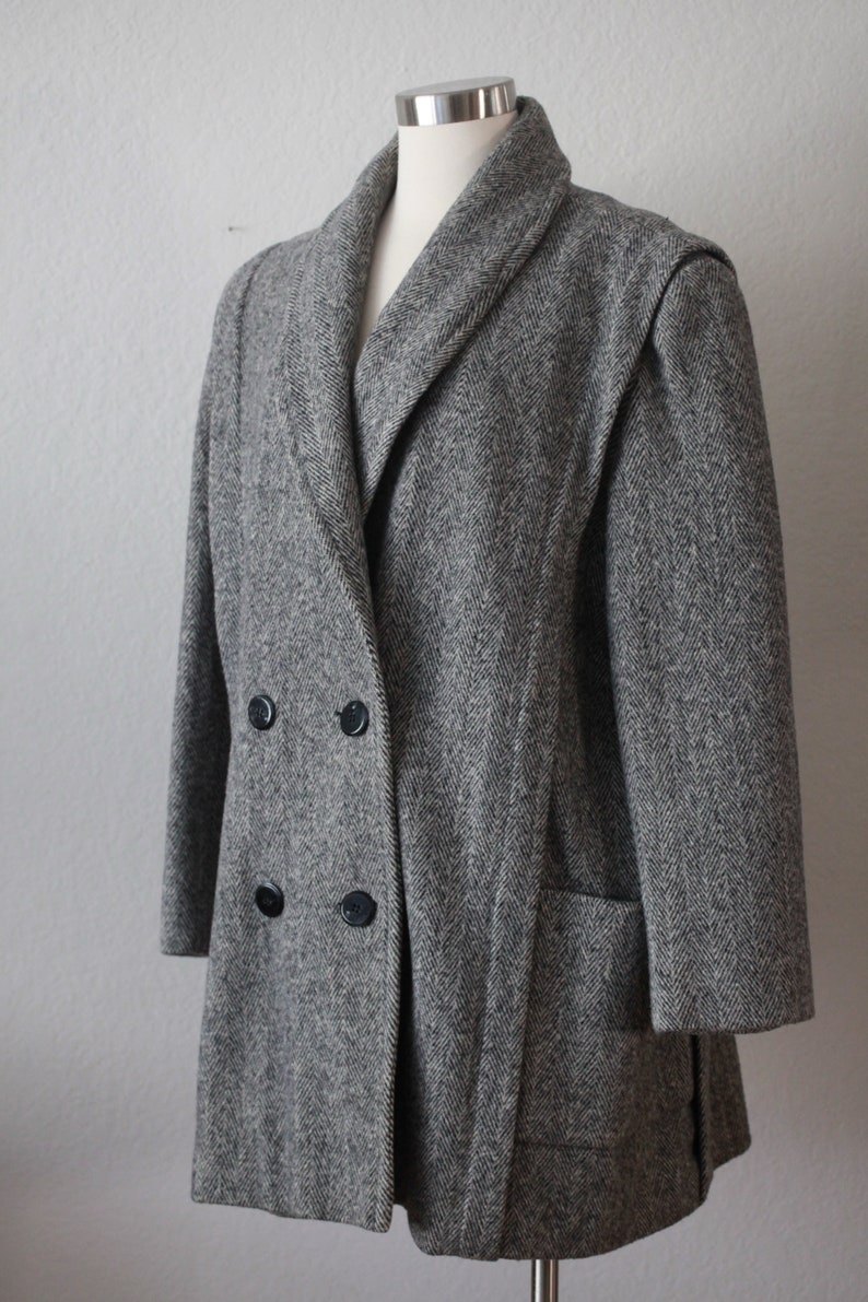 Woman's Herman Kay Wool Herringbone Winter Coat M/L | Etsy