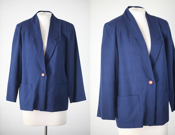 oversized blue blazer
