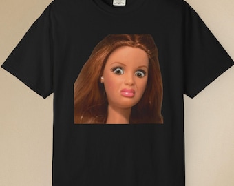 Funny Meme Shirt - Disgusted Doll Face Eww Reaction Graphic Tee