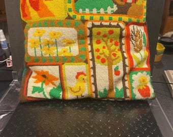 Vintage Needlepoint Pillow