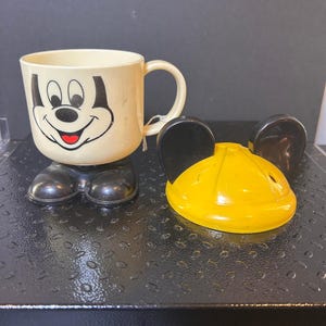 Taza de plástico vintage de Mickey Mouse de los años 80 imagen 4