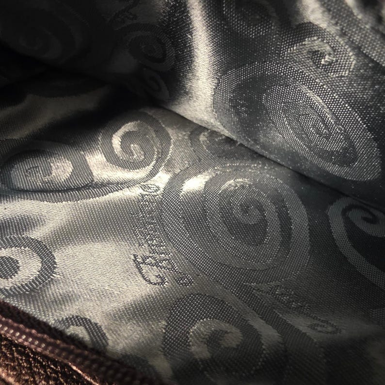 Brighton Metallic Bronze Croc Embossed Leather Crossbody Wallet Bag Olive Safari immagine 8