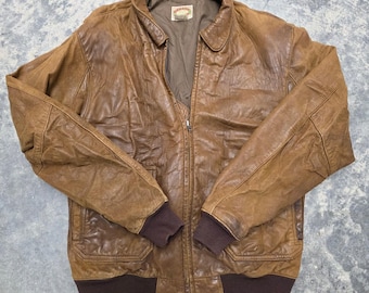 Large Vintage 90s Banana Republic Mid Length Leather Trench