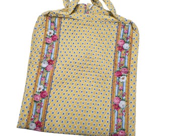Vintage Vera Bradley Garment Bag Provincial Yellow Quilted Floral Travel Carrier