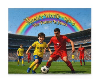 Personalized Soccer Photo Puzzle, Custom Kids Birthday Sports Gift