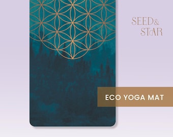 Eco Friendly Yoga Mat: 'Deep Forest' Natural Rubber with microfiber top
